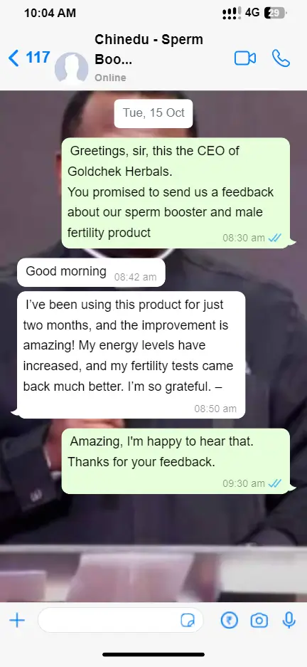 chinedu review - sperm booster - goldchekherbals